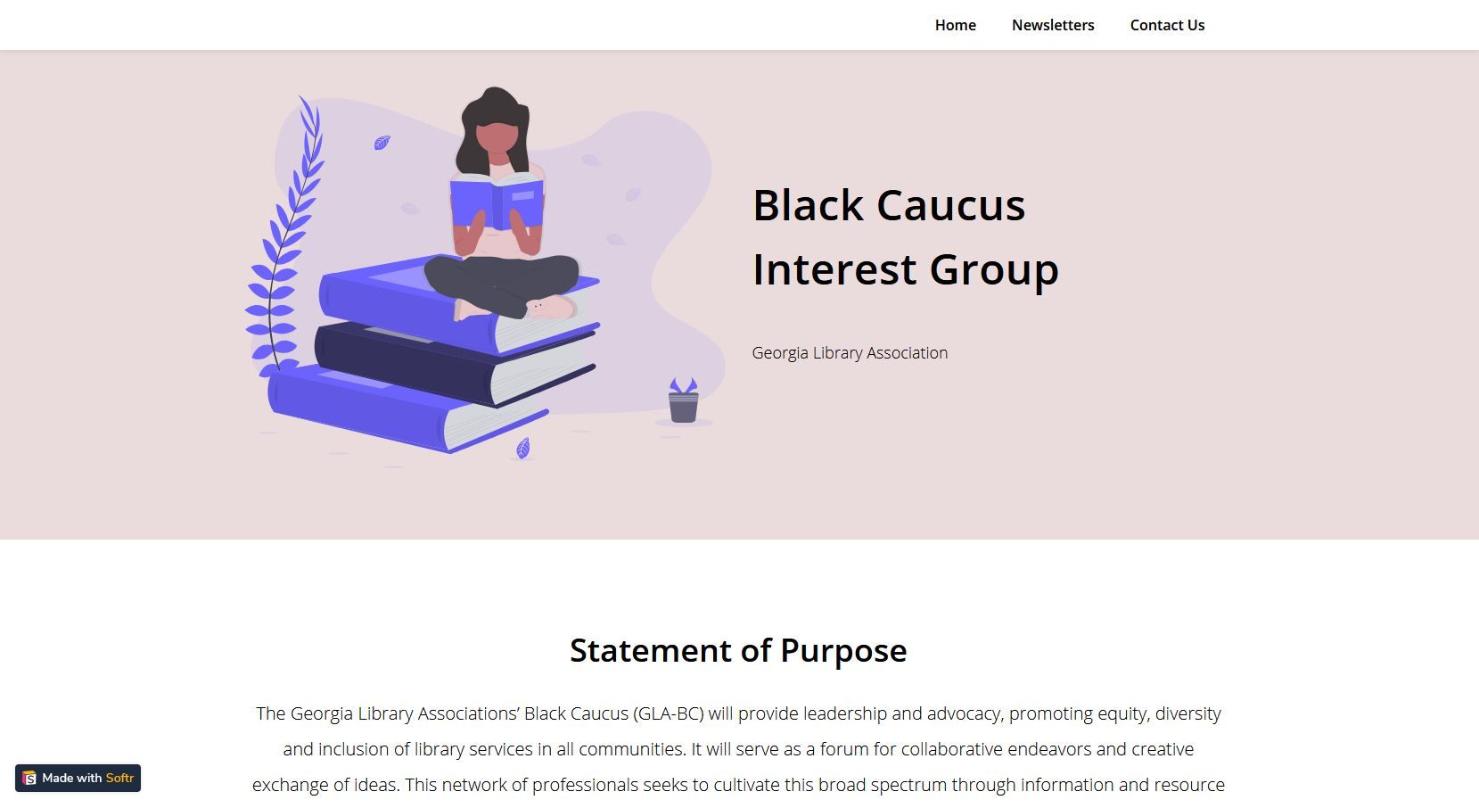 Screenshot of the Black Caucus GLA homepage